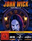 John Wick 1-3 Collection (Steelbook, 3 4K Ultra HDs, Trilogie, Keanu Reeves, Action, Thriller) (exkl. Amazon) [Blu-ray]